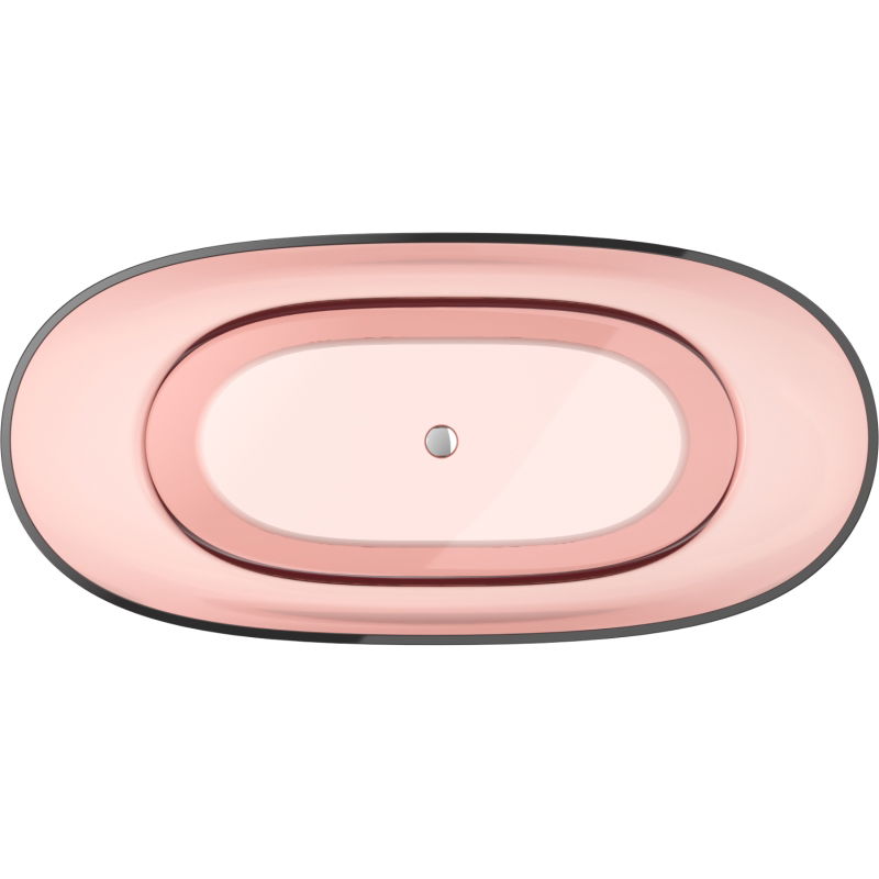 Mexen Pure koralová voľne stojaca vaňa transparentná 170 x 80 cm, chrómová zátka - 58071708004