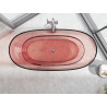 Mexen Pure samostatne stojaca transparentná vaňa 170 x 80 cm, koralová, chrómová zátka - 58071708004