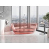 Mexen Pure samostatne stojaca transparentná vaňa 170 x 80 cm, koralová, chrómová zátka - 58071708004
