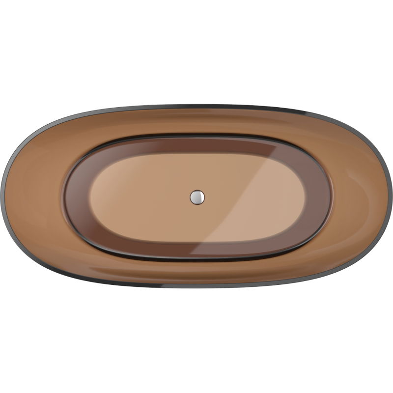 Mexen Pure Earth voľne stojaca vaňa transparentná 170 x 80 cm, zátka chróm - 58071708005