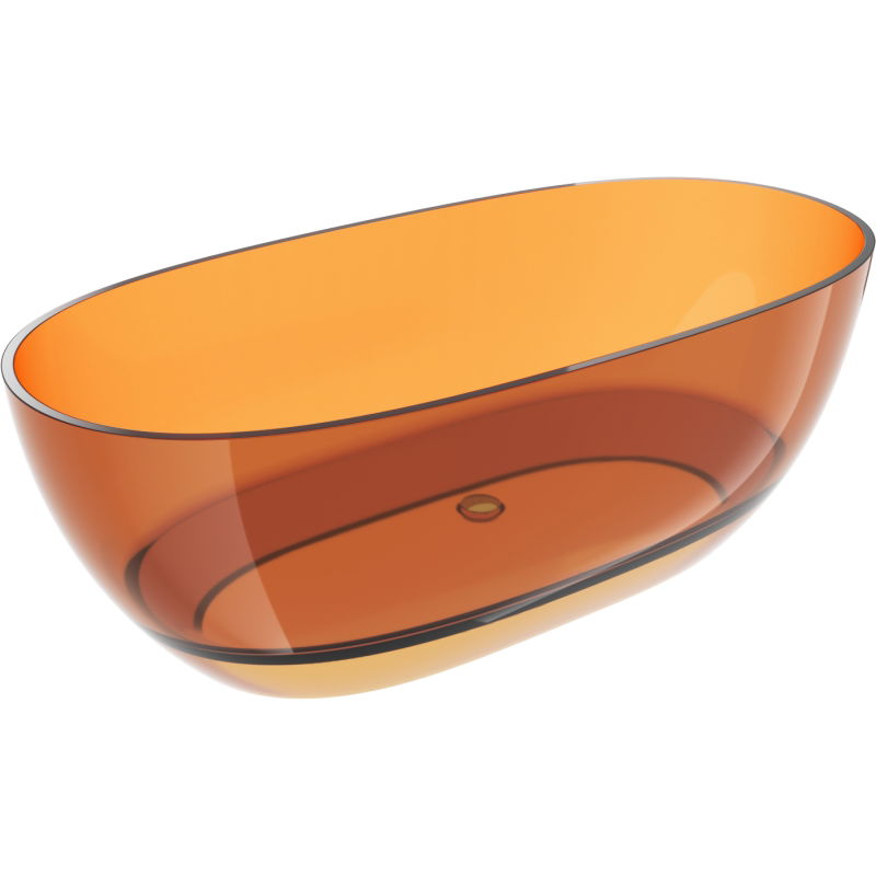 Mexen Pure hrdza voľne stojaca transparentná vaňa 170 x 80 cm, chrómová zátka - 58071708006