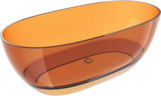 Mexen Pure hrdza voľne stojaca transparentná vaňa 170 x 80 cm, chrómová zátka - 58071708006