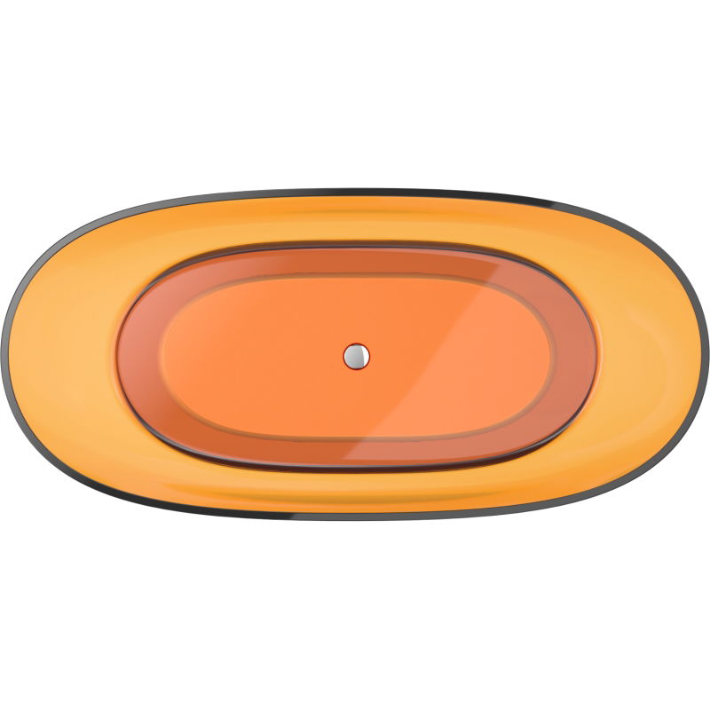 Mexen Pure hrdza voľne stojaca transparentná vaňa 170 x 80 cm, chrómová zátka - 58071708006