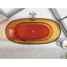 Mexen Pure samostatne stojaca priehľadná vaňa 170 x 80 cm, hrdza, chrómová zátka - 58071708006