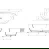 Mexen Pure číra voľne stojaca vaňa transparentná 170 x 80 cm, chrómová zátka - 58071708008