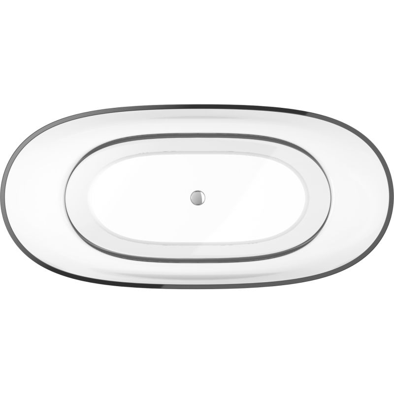 Mexen Pure číra samostatne stojaca transparentná vaňa 170 x 80 cm, chrómová zátka - 58071708008