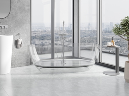Mexen Pure voľne stojaca transparentná vaňa 170 x 80 cm, priehľadná, chrómová zátka - 58071708008