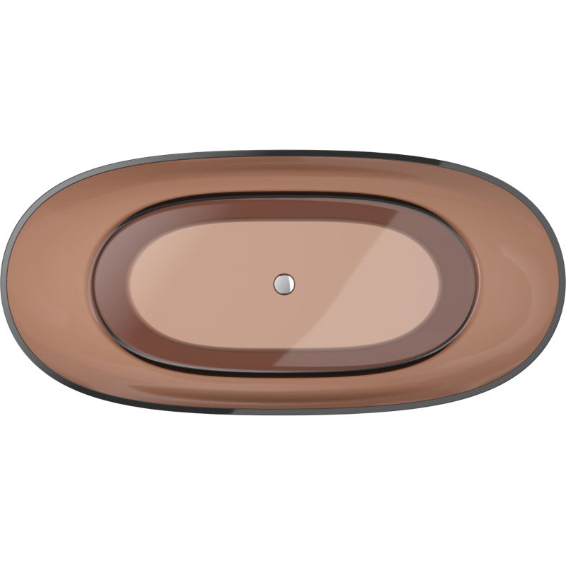 Mexen Pure cherry voľne stojaca vaňa transparentná 170 x 80 cm, chrómová zátka - 58071708009