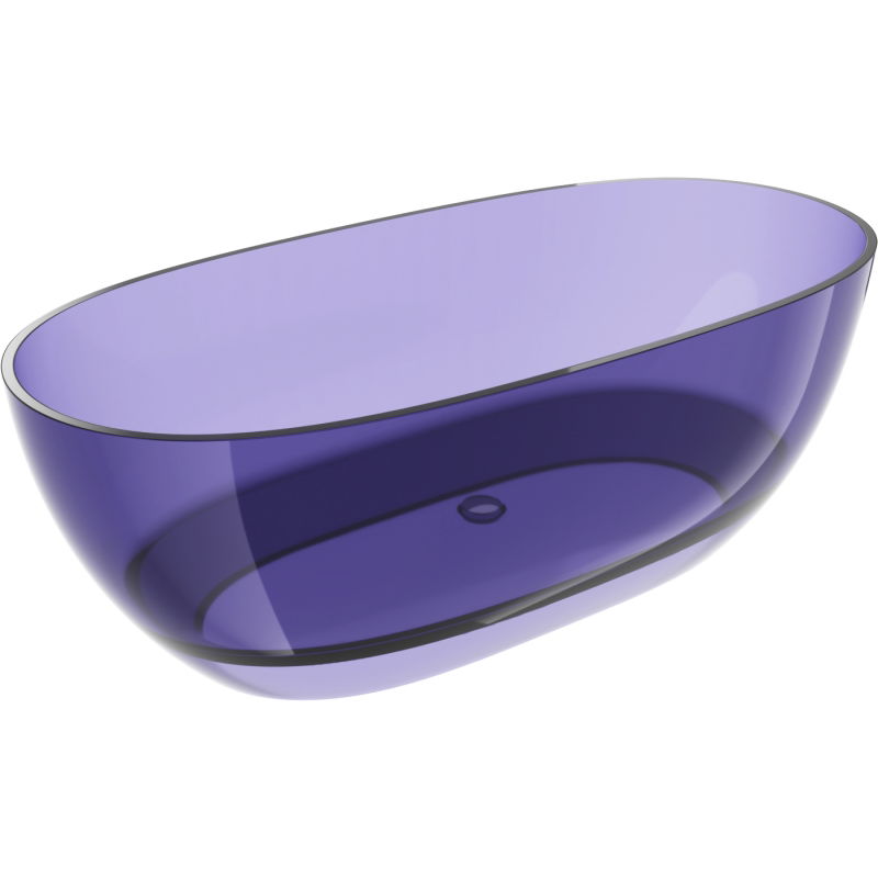 Mexen Pure tmavo bridlicovo modrá voľne stojaca priehľadná vaňa 170 x 80 cm, chrómová zátka - 58071708010