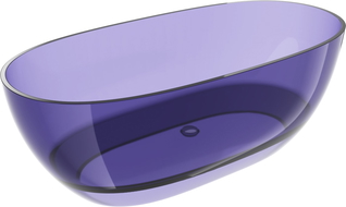 Mexen Pure tmavo bridlicovo modrá voľne stojaca priehľadná vaňa 170 x 80 cm, chrómová zátka - 58071708010