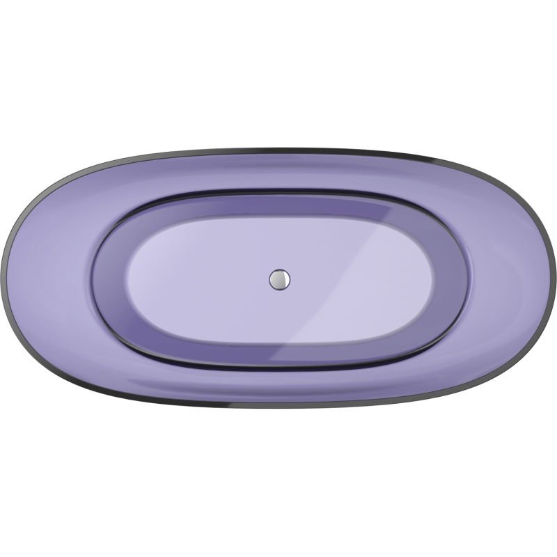 Mexen Pure tmavo bridlicovo modrá voľne stojaca priehľadná vaňa 170 x 80 cm, chrómová zátka - 58071708010