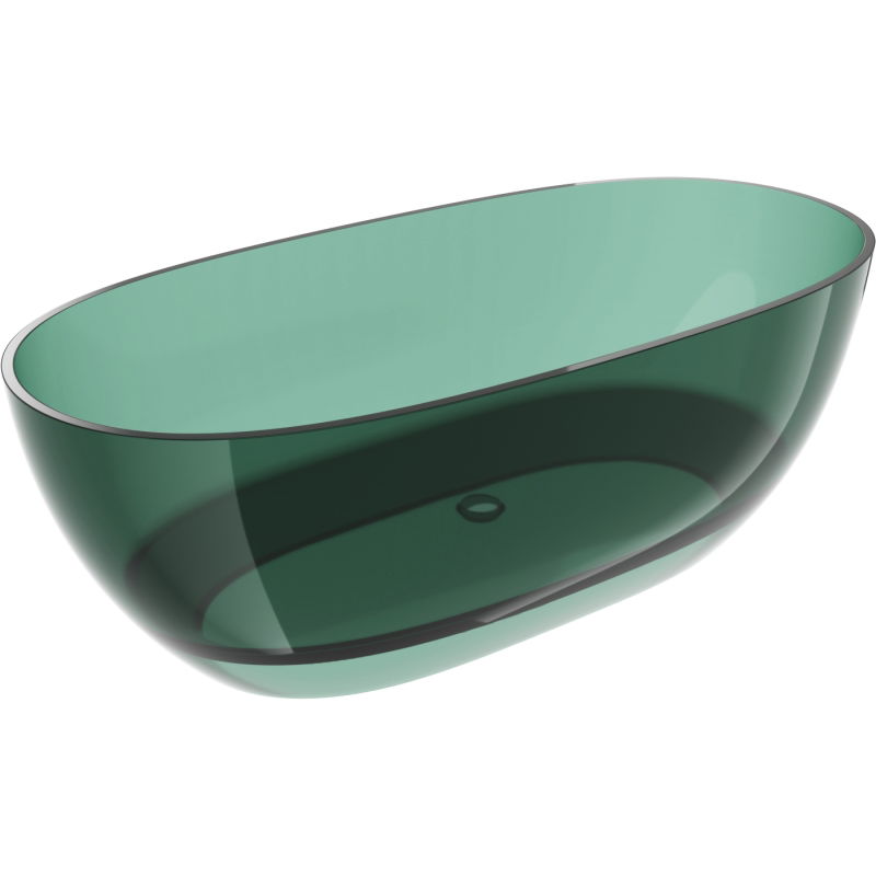 Mexen Pure teal voľne stojaca priehľadná vaňa 170 x 80 cm, chrómový uzáver - 58071708011