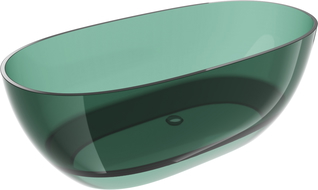 Mexen Pure teal voľne stojaca priehľadná vaňa 170 x 80 cm, chrómový uzáver - 58071708011