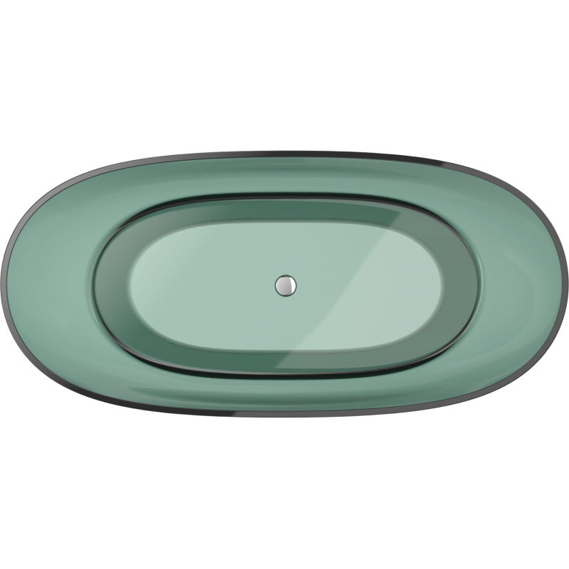 Mexen Pure teal voľne stojaca priehľadná vaňa 170 x 80 cm, chrómový uzáver - 58071708011