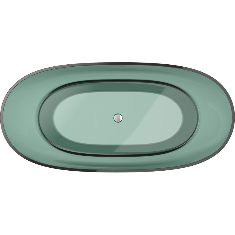 Mexen Pure voľne stojaca priehľadná vaňa 170 x 80 cm, teal, chrómová zátka - 58071708011