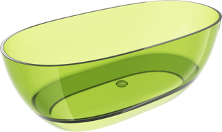 Mexen Pure lime voľne stojaca priesvitná vaňa 170 x 80 cm, chrómová zátka - 58071708012