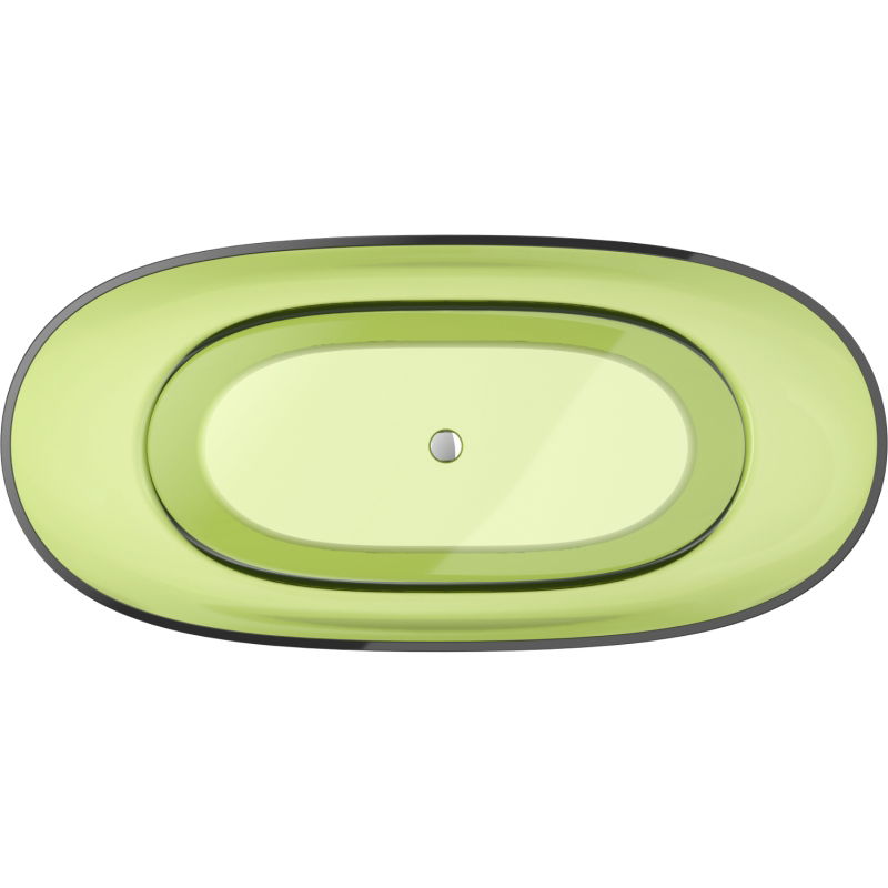 Mexen Pure lime voľne stojaca priesvitná vaňa 170 x 80 cm, chrómová zátka - 58071708012