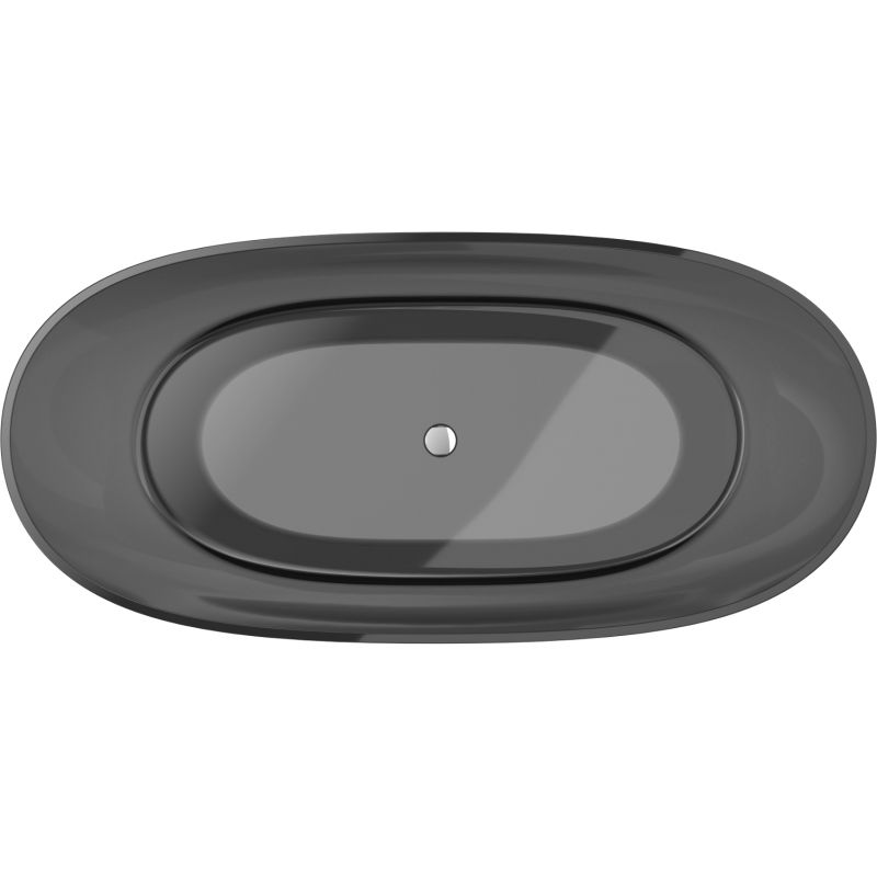 Mexen Pure black voľne stojaca priehľadná vaňa 170 x 80 cm, chrómová zátka - 58071708013