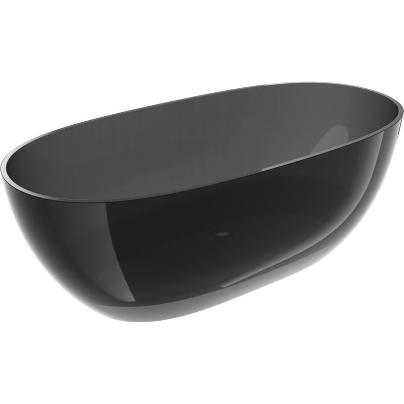 Mexen Pure Black voľne stojaca transparentná vaňa 170 x 80 cm, chrómová zátka - 58071708013