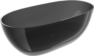 Mexen Pure black voľne stojaca priehľadná vaňa 170 x 80 cm, chrómová zátka - 58071708013