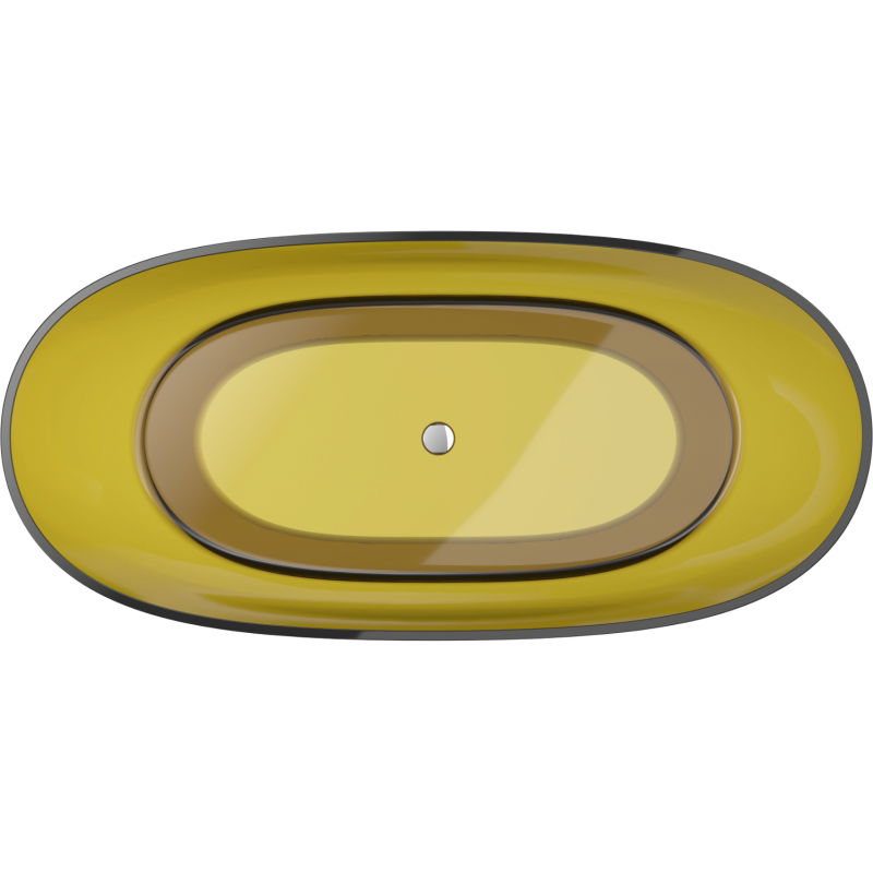 Mexen Pure honey voľne stojaca transparentná vaňa 170 x 80 cm, chrómová zátka - 58071708015