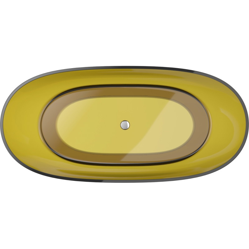Mexen Pure voľne stojaca transparentná vaňa 170 x 80 cm, honey, chrómová zátka - 58071708015