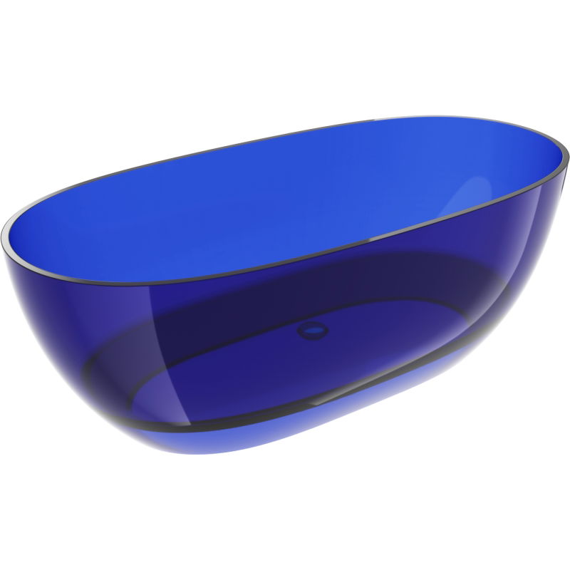 Mexen Pure sapphire voľne stojaca vaňa transparentná 170 x 80 cm, chrómová zátka - 58071708016