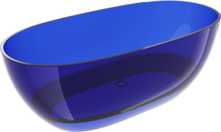 Mexen Pure sapphire voľne stojaca priehľadná vaňa 170 x 80 cm, chrómová zátka - 58071708016