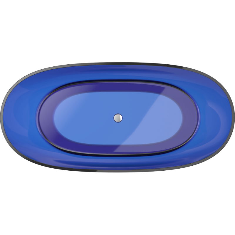 Mexen Pure sapphire voľne stojaca vaňa transparentná 170 x 80 cm, chrómová zátka - 58071708016