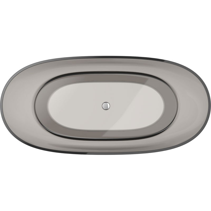 Mexen Pure bronzová voľne stojaca vaňa transparentná 170 x 80 cm, chrómová zátka - 58071708018