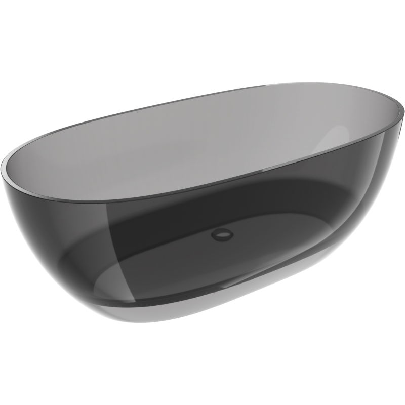 Mexen Pure dymová voľne stojaca transparentná vaňa 170 x 80 cm, chrómová zátka - 58071708019