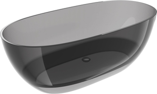 Mexen Pure dymová voľne stojaca transparentná vaňa 170 x 80 cm, chrómová zátka - 58071708019