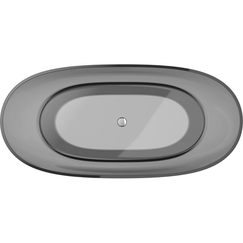 Mexen Pure dymová voľne stojaca transparentná vaňa 170 x 80 cm, chrómová zátka - 58071708019