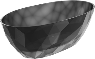 Mexen Orax voľne stojaca transparentná vaňa 170 x 80 cm, čierna, chrómová zátka - 58081708013