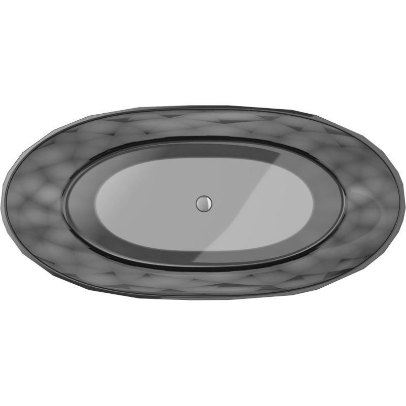 Mexen Orax čierna voľne stojaca vaňa transparentná 170 x 80 cm, chrómová zátka - 58081708013