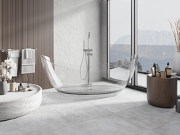 Mexen Vea priehľadná voľne stojaca vaňa 180 x 80 cm, chrómová zátka - 58091808008