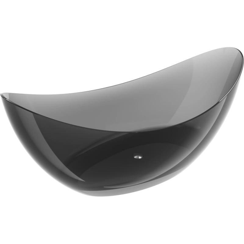 Mexen Vea čierna voľne stojaca priehľadná vaňa 180 x 80 cm, chrómový uzáver - 58091808013