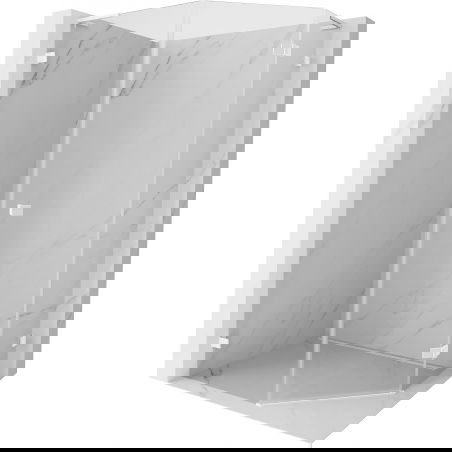 Mexen Lunar L päťhranná sprchová kabína, pravá strana, 90 x 100 cm, transparentná, biela - 831L-090P-100L-20-00-P