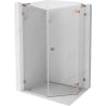 Mexen Lunar L päťuholníková sprchová kabína pántová pravá 80 x 90 cm, transparentná, ružové zlato - 831L-080P-090L-60-00-P