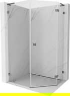 Mexen Lunar L päťuholníková sprchová kabína výkyvná pravá 80x90 cm, transparentná, brúsená sivá - 831L-080P-090L-66-00-P