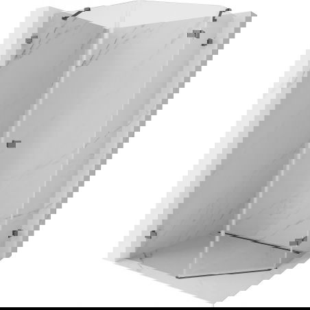 Mexen Lunar pravouhlý sprchový kút s dĺžkou 80 x 90 cm, priehľadný, brúsená pištoľová šedá - 831-080P-090L-66-00-P