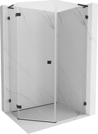 Mexen Lunar L päťuholníková sprchová kabína s ľavým otváraním 80 x 90 cm, transparentná, čierna - 831L-080L-090P-70-00-L