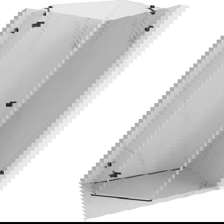 Mexen Lunar päťuholníková sprchová kabína s ľavými dverami 90 x 100 cm, transparentná, čierna - 831-090L-100P-70-00-L