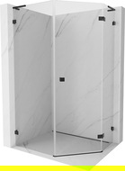 Mexen Lunar L päťuholníková sprchová kabína, pravé otváranie 80 x 90 cm, transparentná, čierna - 831L-080P-090L-70-00-P