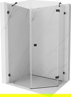 Mexen Lunar päťuholníková sprchová kabína, pravé dvere 80 x 90 cm, transparentná, čierna - 831-080P-090L-70-00-P