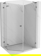 Mexen Lunar L päťuholníková sprchová kabína s ľavým výkyvom 80 x 90 cm, transparentná, gun metal - 831L-080L-090P-95-00-L