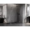 Mexen Lunar L päťuholníková sprchová kabína výklopná pravá 80 x 90 cm, transparentná, gun metal - 831L-080P-090L-95-00-P