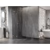 Mexen Lunar L päťuholníková sprchová kabína s ľavým krídlom 90 x 100 cm, priehľadná, brúsený nikel - 831L-090L-100P-97-00-L