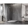 Mexen Lunar päťuholníková sprchová kabína s otváraním doľava 80 x 90 cm, priehľadná, brúsený nikel - 831-080L-090P-97-00-L