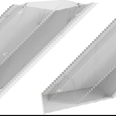 Mexen Lunar päťuholníková sprchová kabína otočná ľavá 80 x 100 cm, transparentná, brúsený nikel - 831-080L-100P-97-00-L